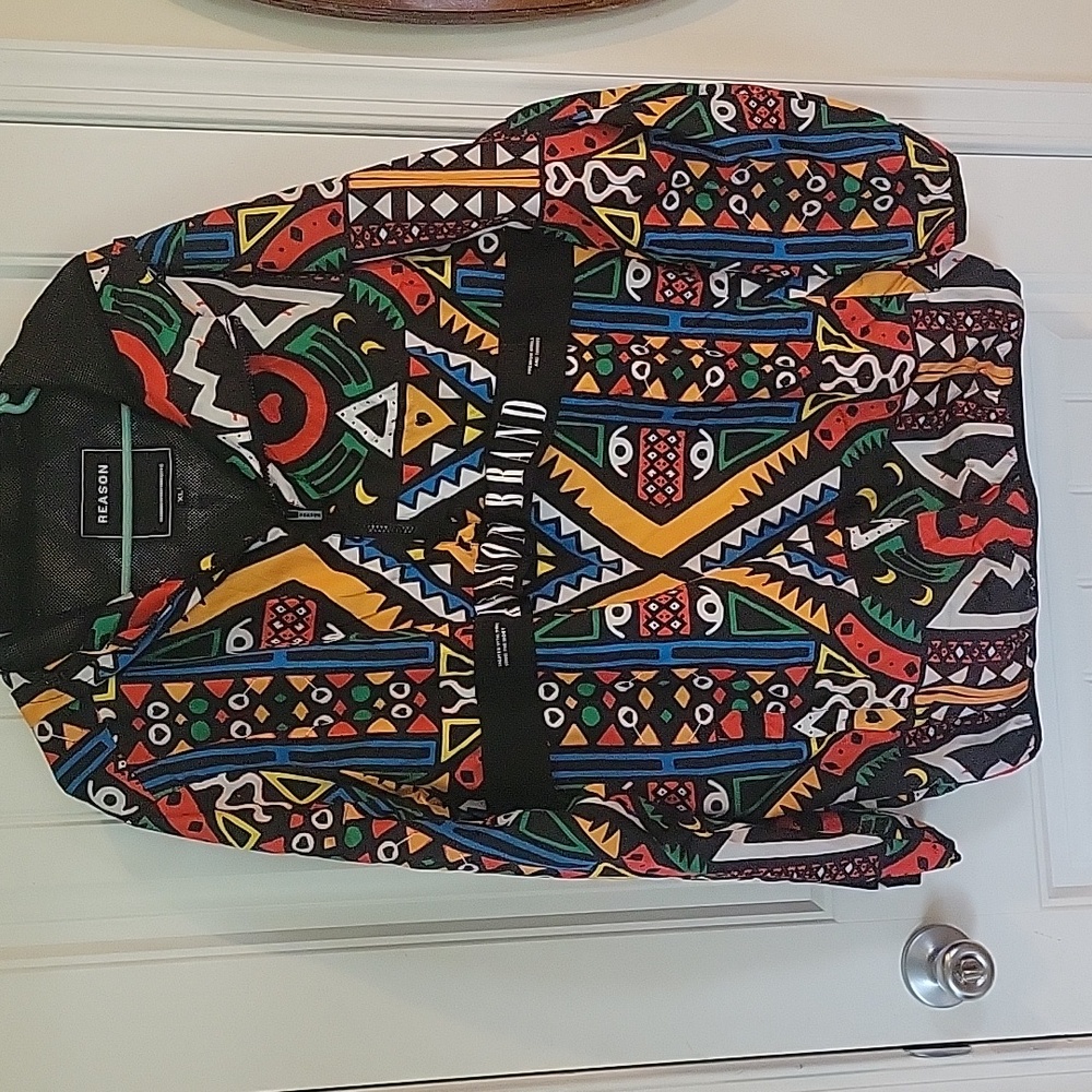 RAESON BRAND Pullover Jacket with hood 1/2 front zip XL